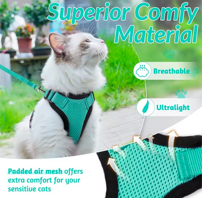 Escape Proof Cat Harness and Leash Set
