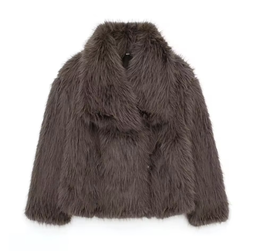 Women’s Cropped Faux Fur Jacket