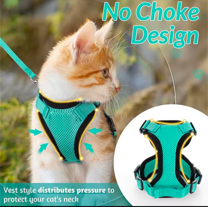 Escape Proof Cat Harness and Leash Set