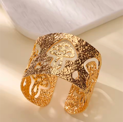 Stainless Steel Flower Leaf Bracelet