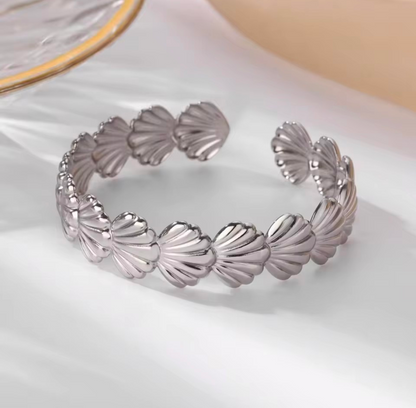 Stainless Steel Flower Leaf Bracelet