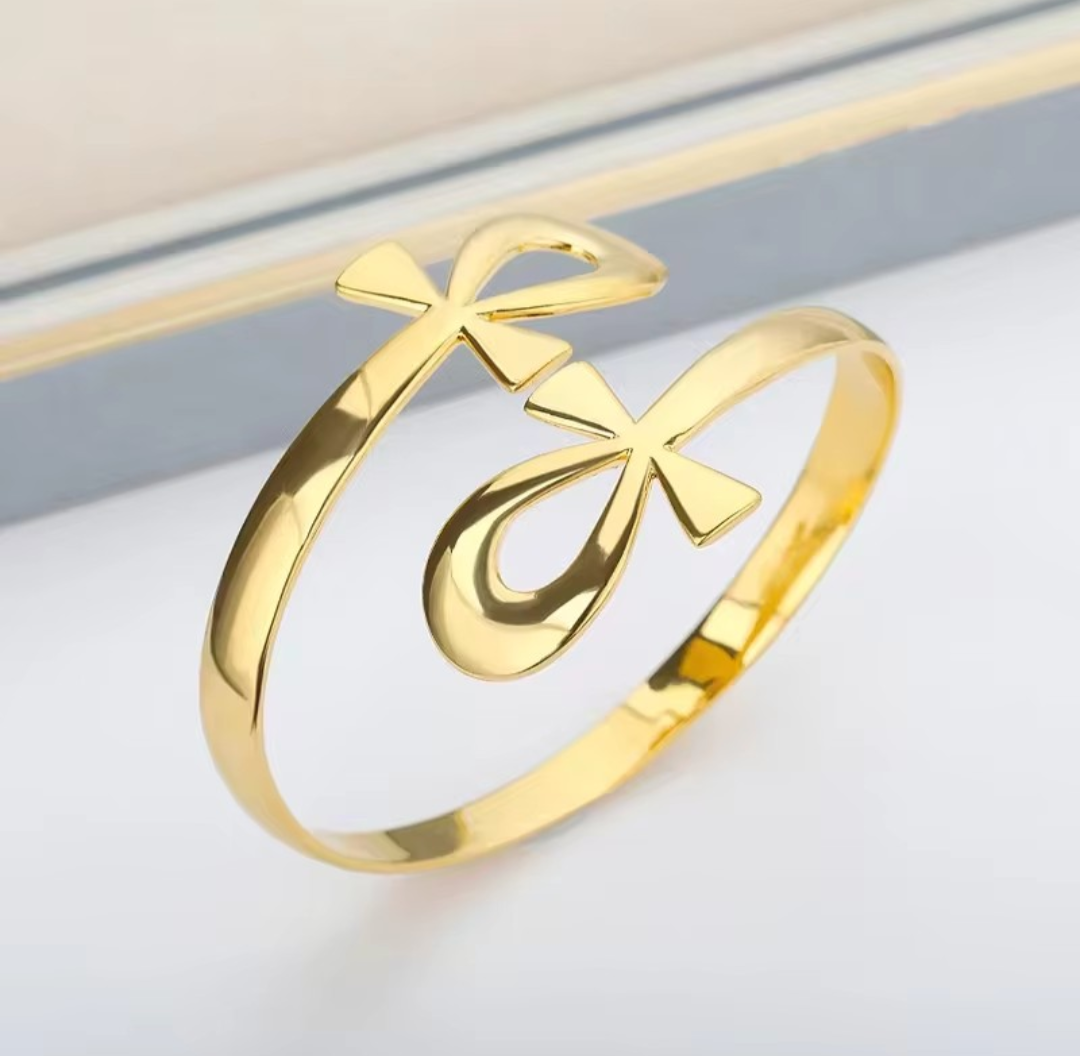 Stainless Steel Flower Leaf Bracelet