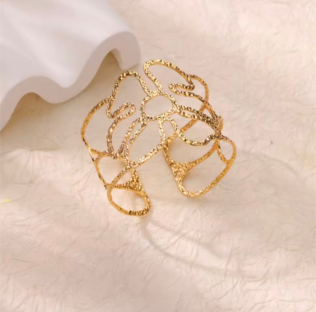 Stainless Steel Flower Leaf Bracelet