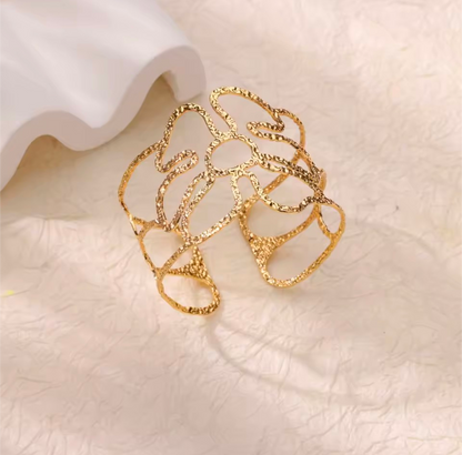 Stainless Steel Flower Leaf Bracelet