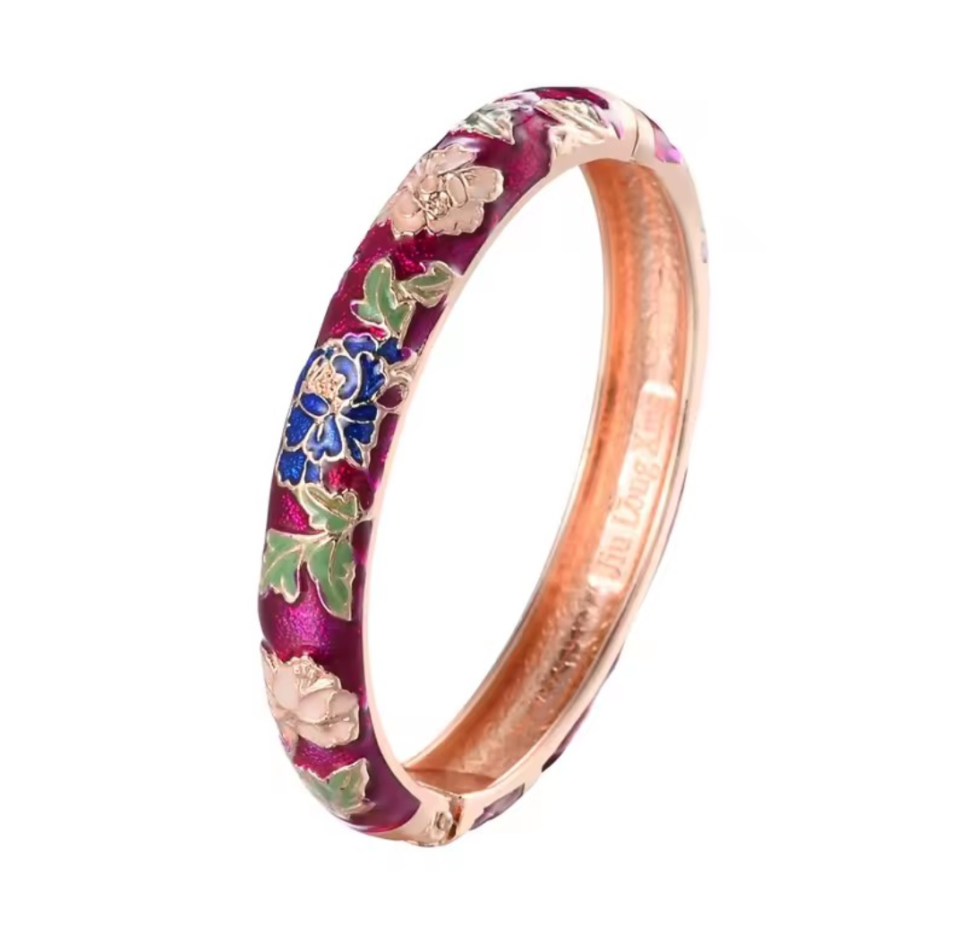 Enameled Flower Bracelet