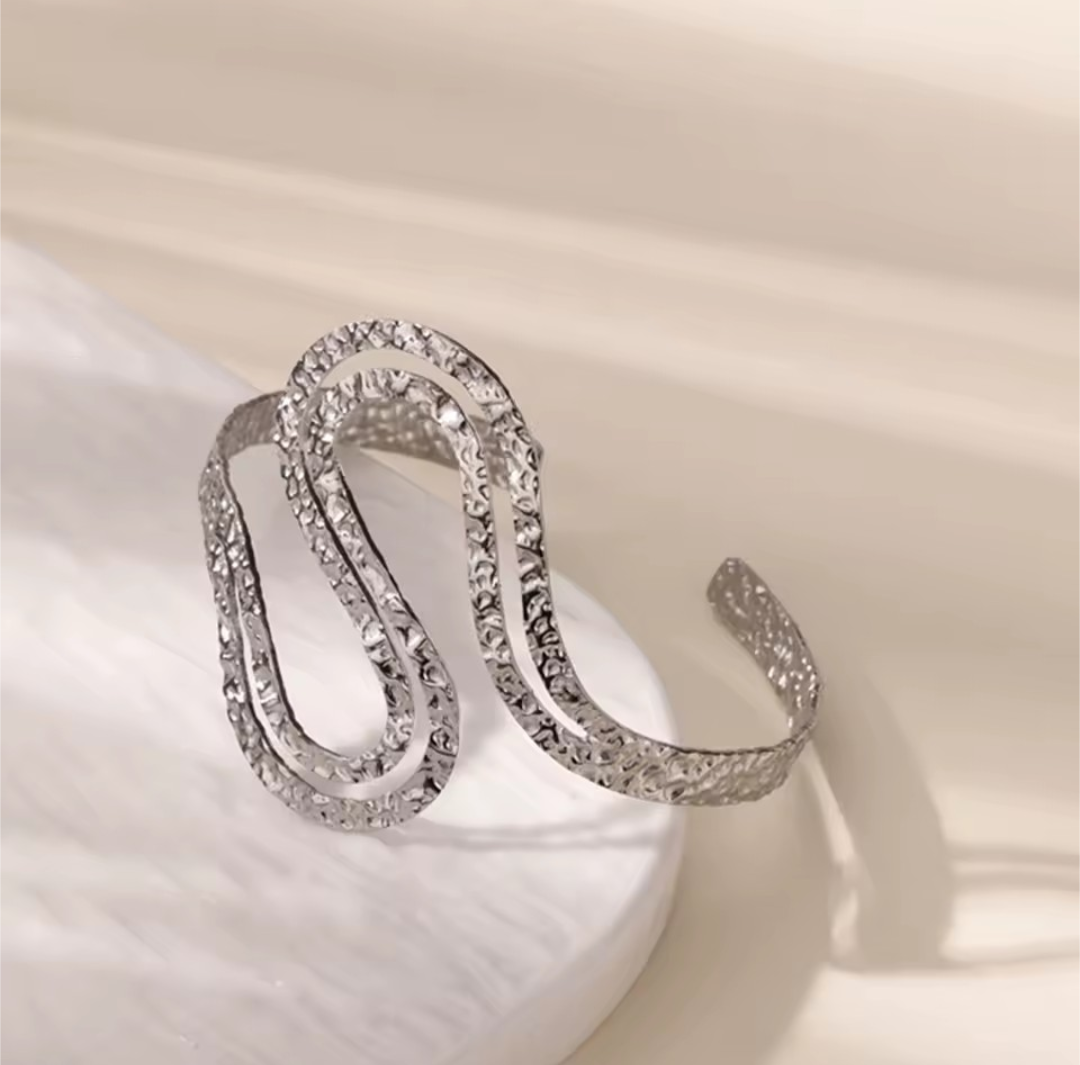 Stainless Steel Flower Leaf Bracelet