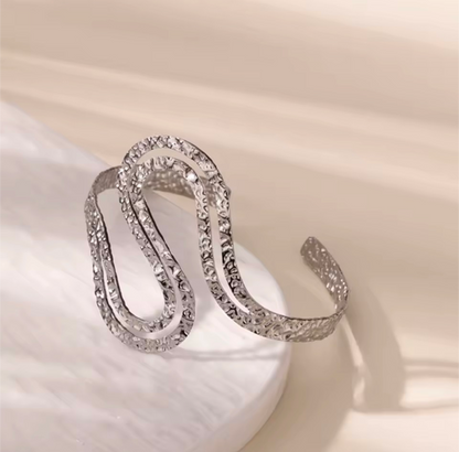 Stainless Steel Flower Leaf Bracelet