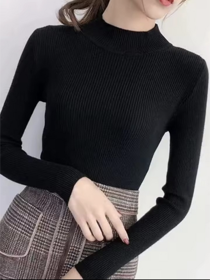 Women’s Mock Neck Knitted Sweater