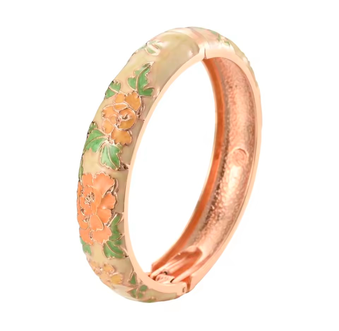 Enameled Flower Bracelet