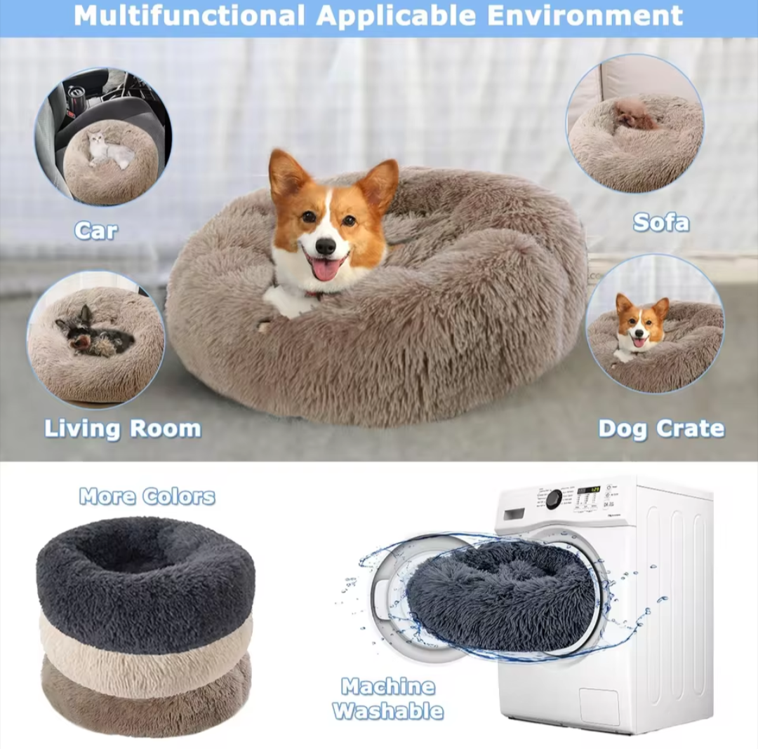 Soft Plush Donut Pet Bed