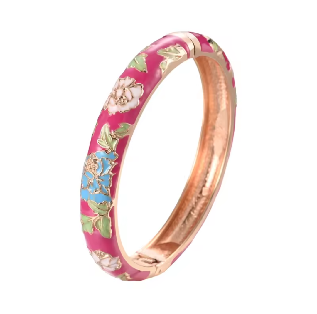 Enameled Flower Bracelet