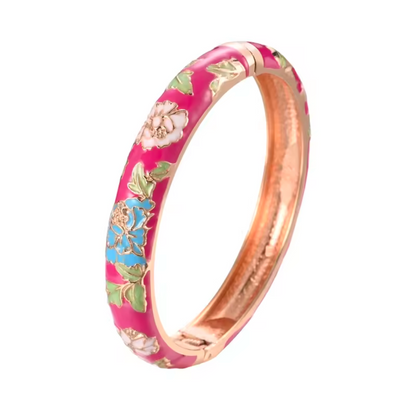 Enameled Flower Bracelet