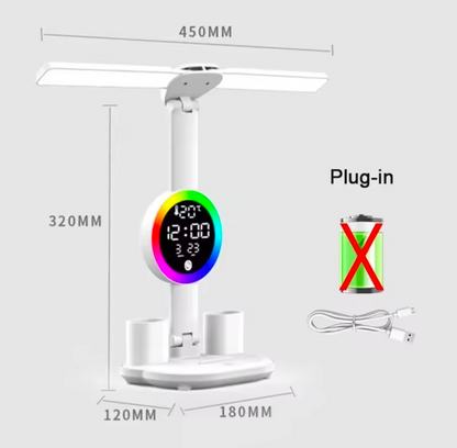LED Table Lamp with Fan & Clock Display
