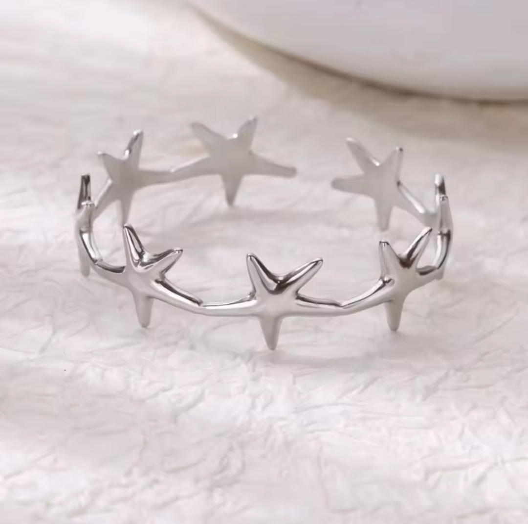Stainless Steel Flower Leaf Bracelet