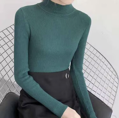 Women’s Mock Neck Knitted Sweater