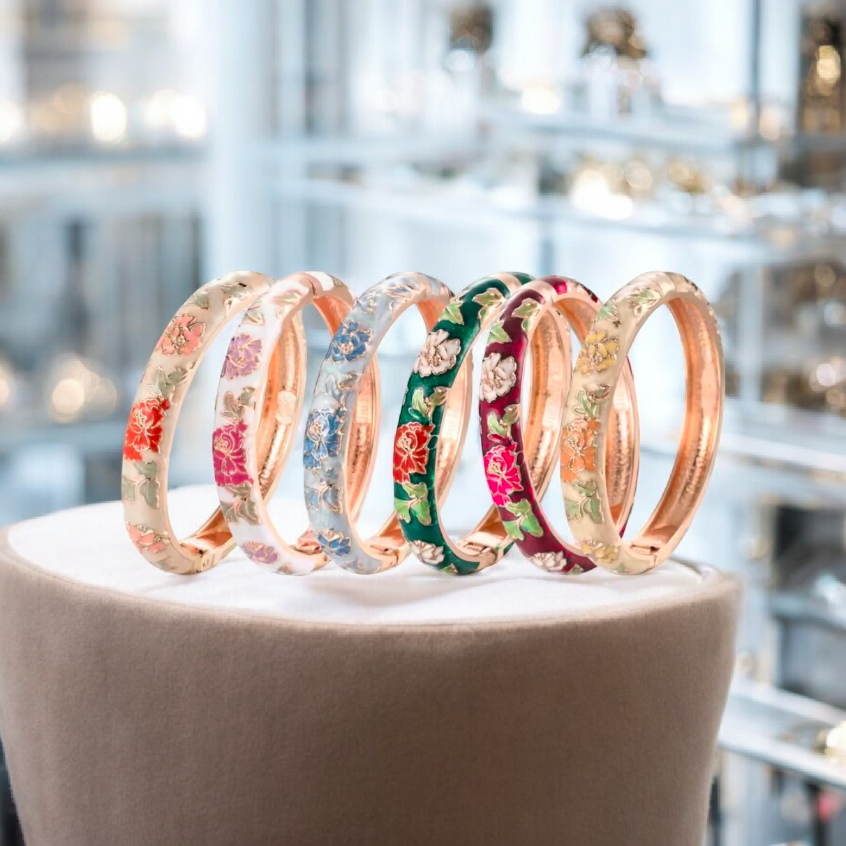 Enameled Flower Bracelet