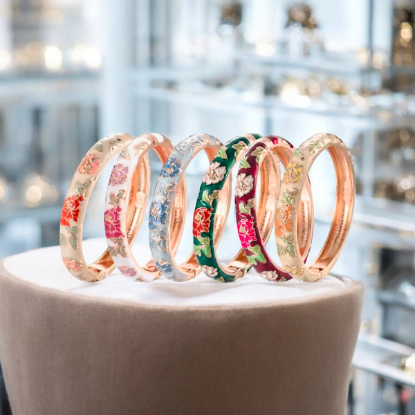 Enameled Flower Bracelet