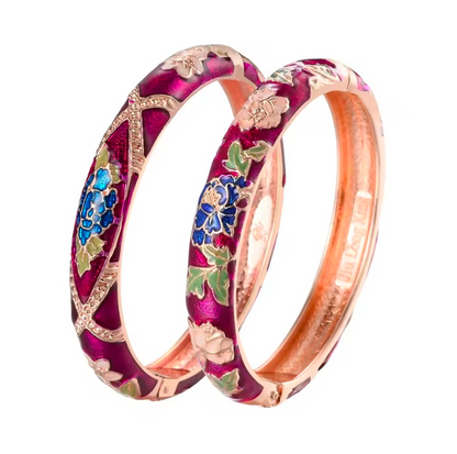Enameled Flower Bracelet