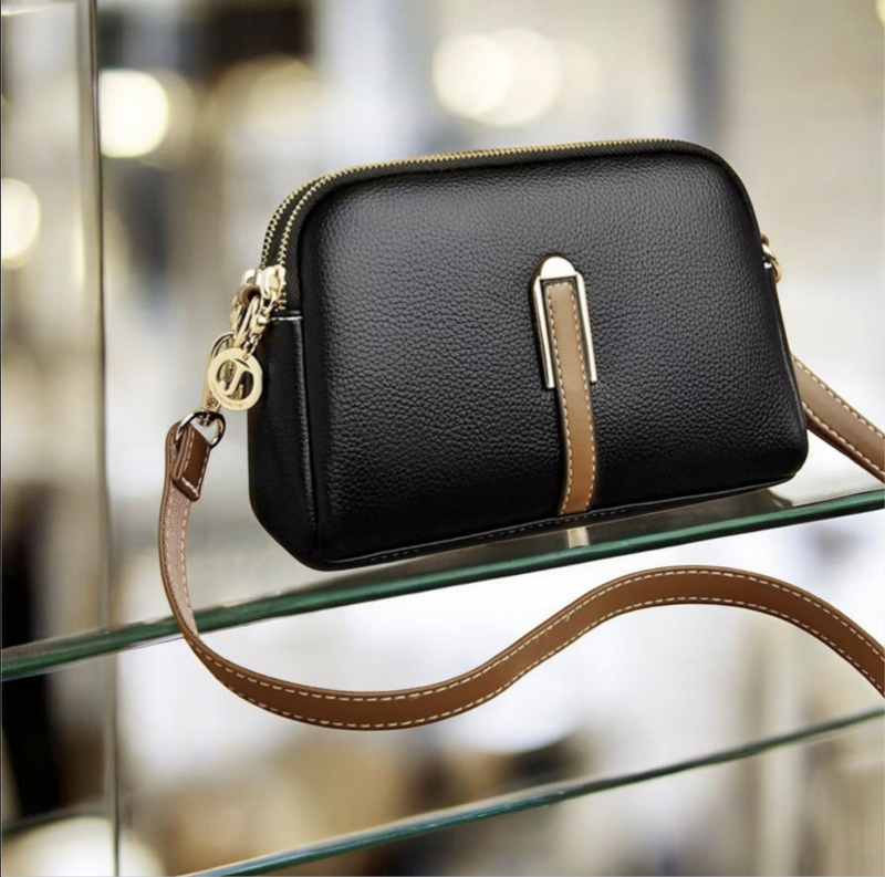 Luxury Cowhide Flap Handbag