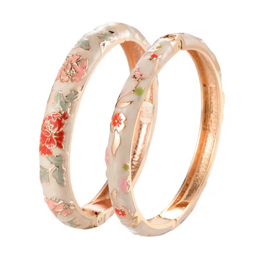 Enameled Flower Bracelet