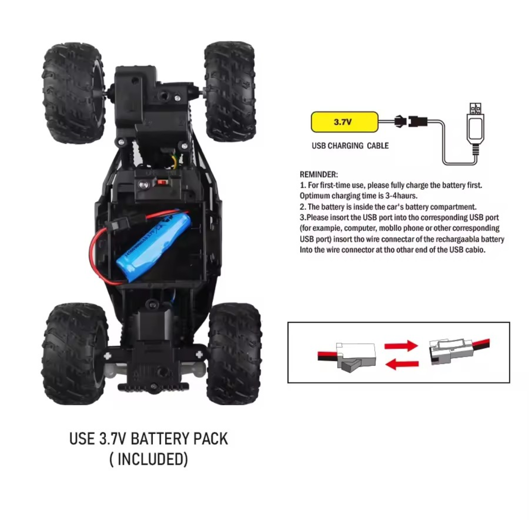 4-Way Remote Control Car with LED Lights